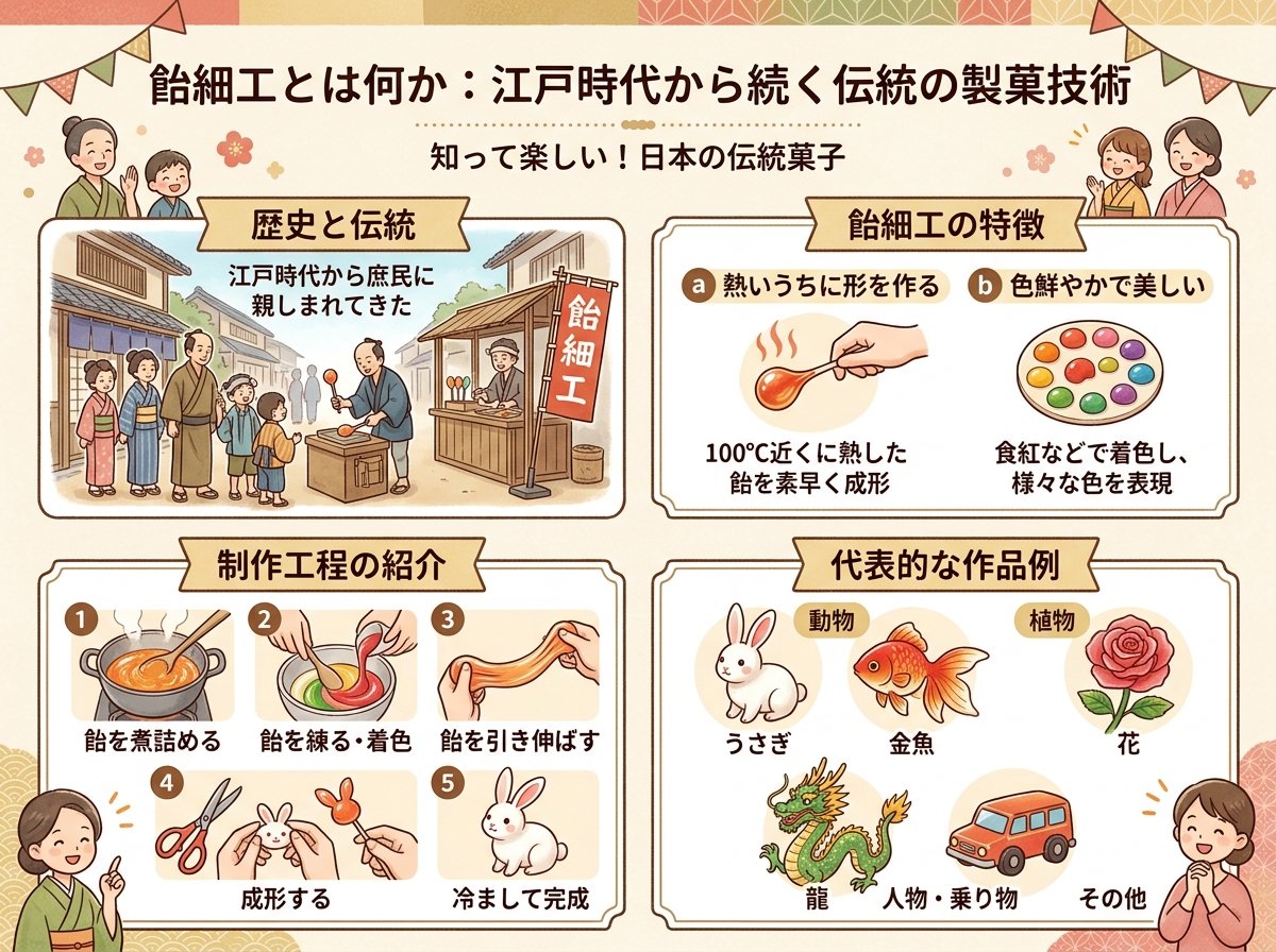 飴細工とは何か:江戸時代から続く伝統の製菓技術