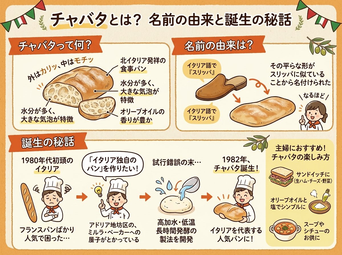 チャバタとは?名前の由来と誕生の秘話