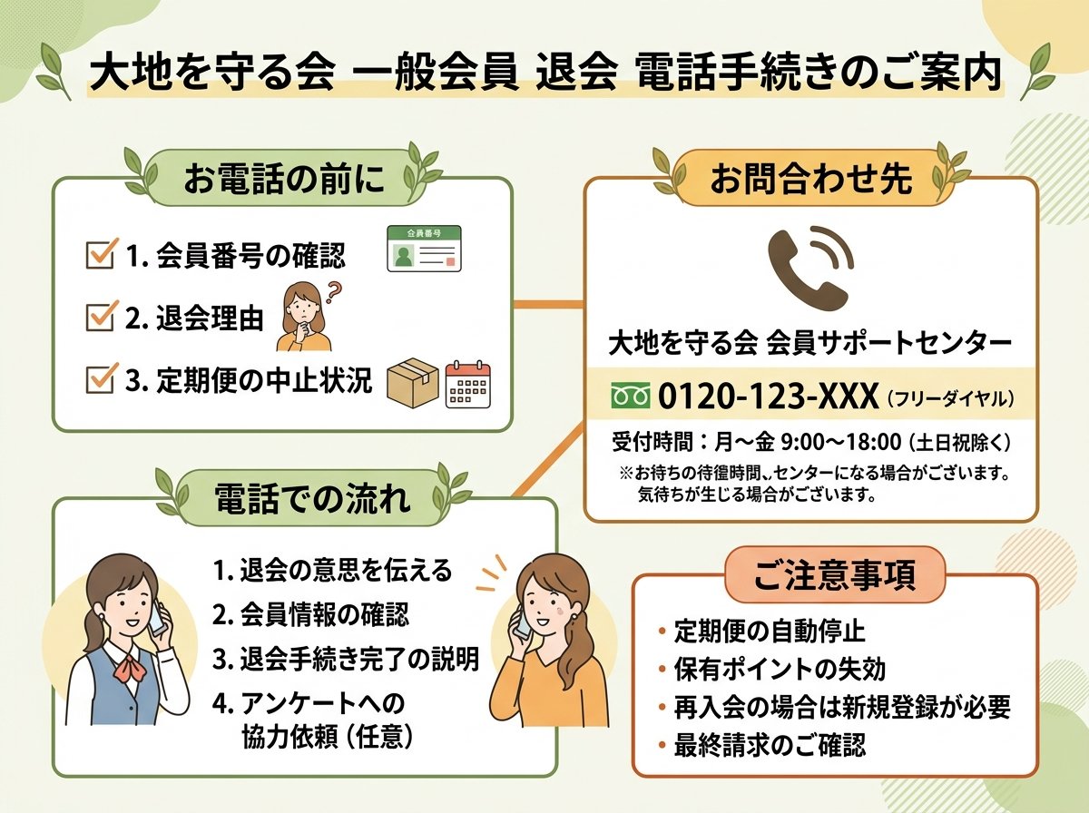 大地を守る会 一般会員の退会 電話手続き