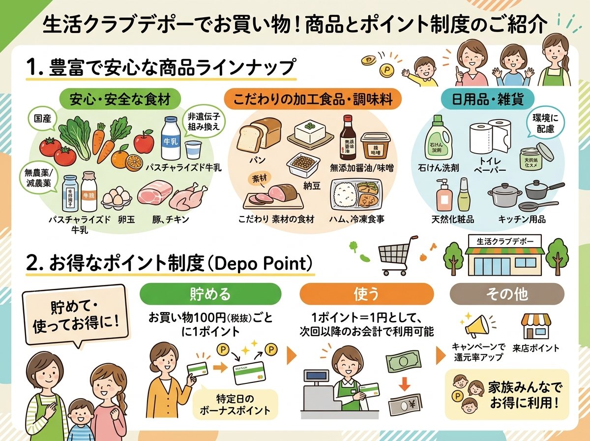 生活クラブデポーで購入できる商品とポイント制度