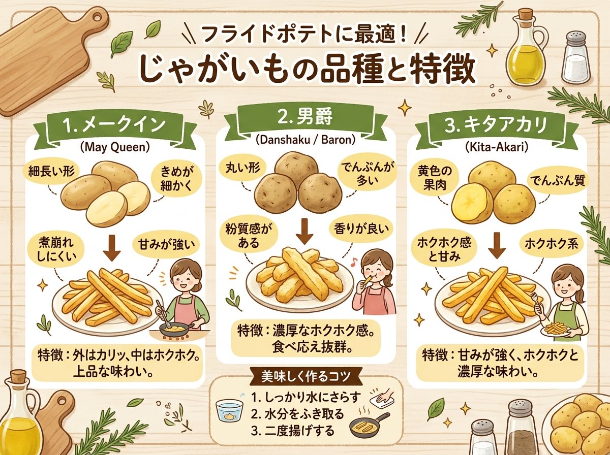 フライドポテトに適したじゃがいもの品種と特徴