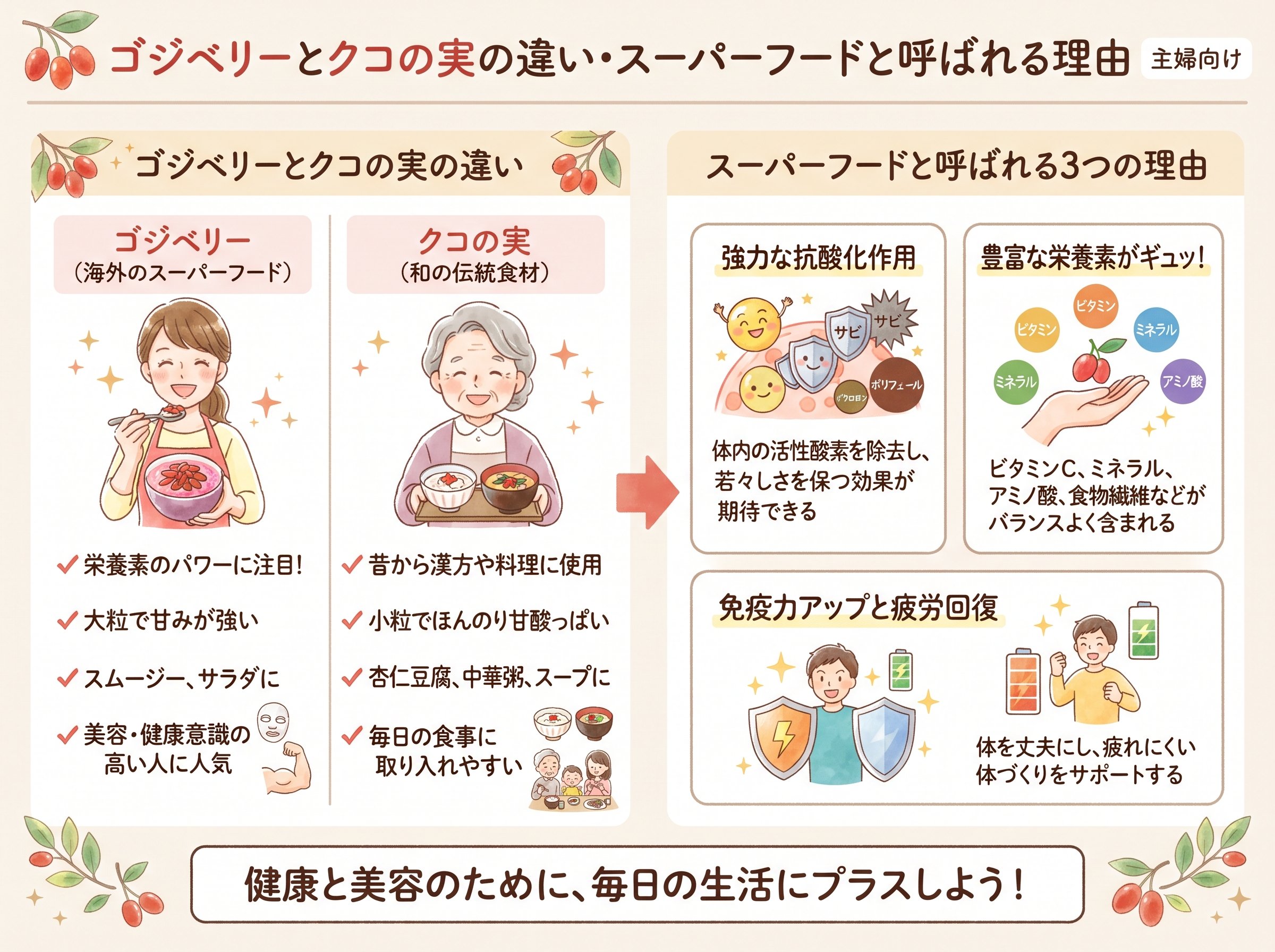 ゴジベリーとクコの実の違い・スーパーフードと呼ばれる理由