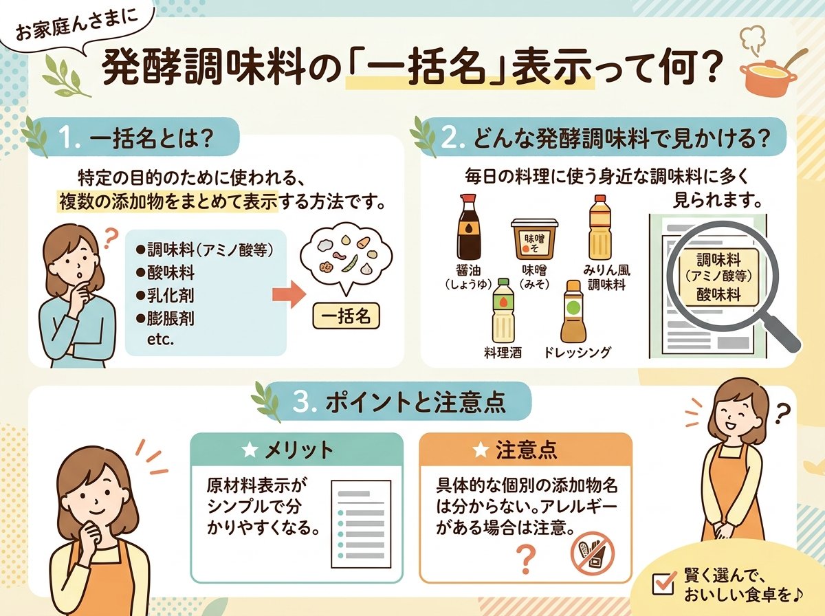 発酵調味料の添加物表示「一括名」とは何か