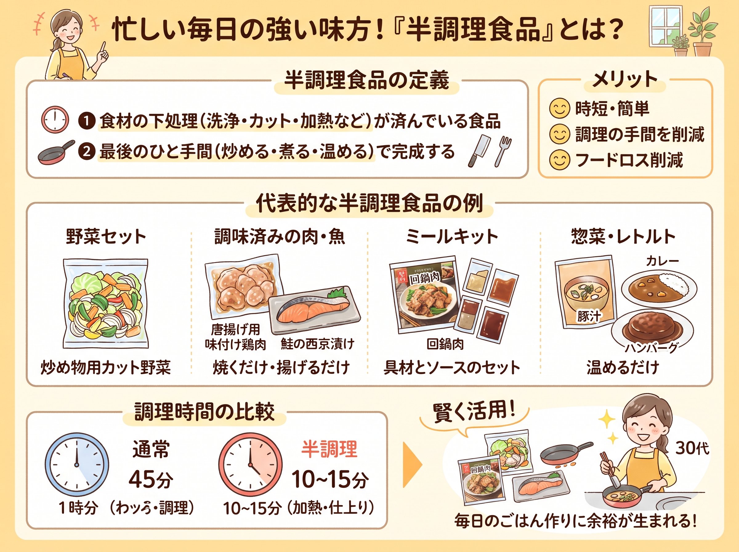 半調理食品とはどういう食品か・その定義と代表例