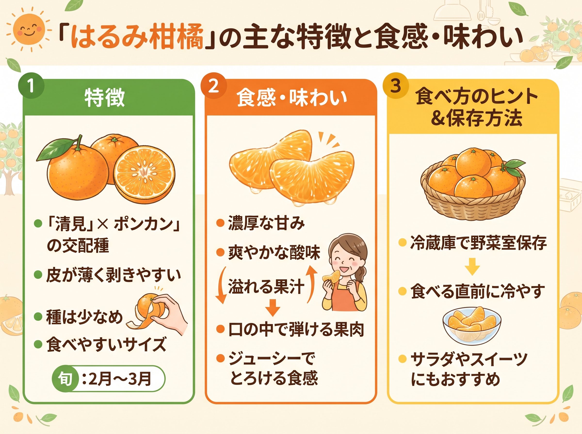 はるみ柑橘の主な特徴と食感・味わい