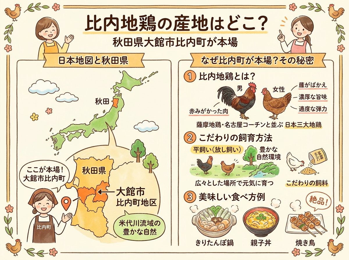 比内地鶏の産地はどこ?秋田県の大館市比内町が本場