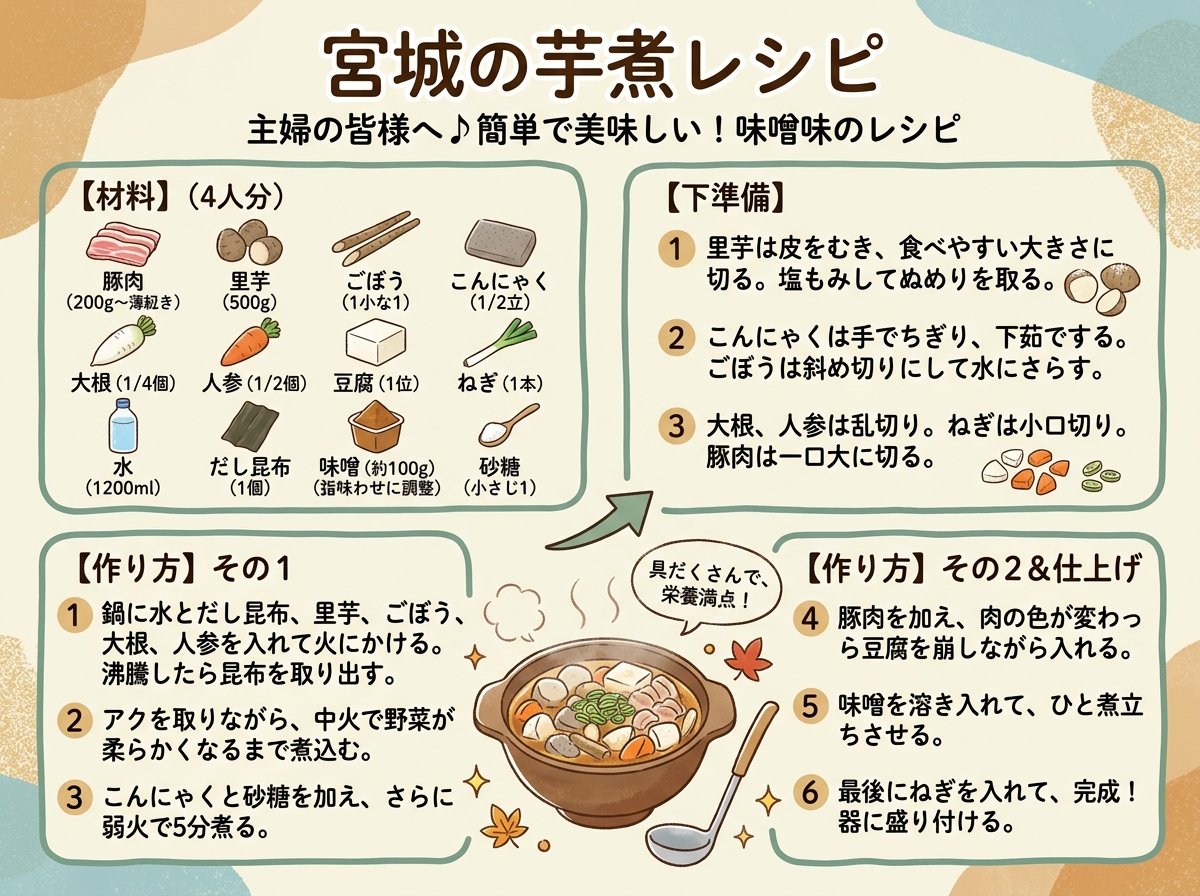 宮城の芋煮のレシピ