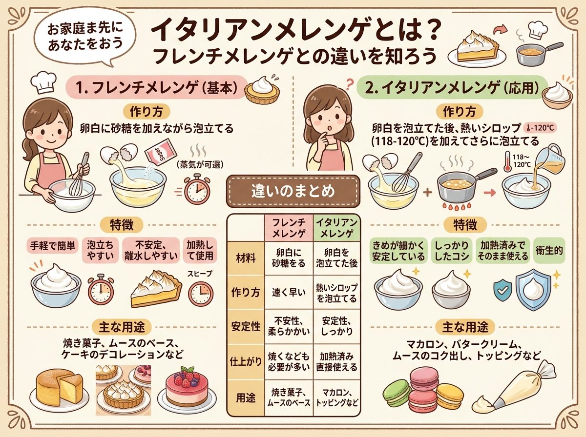 イタリアンメレンゲとは？フレンチメレンゲとの違いを知ろう