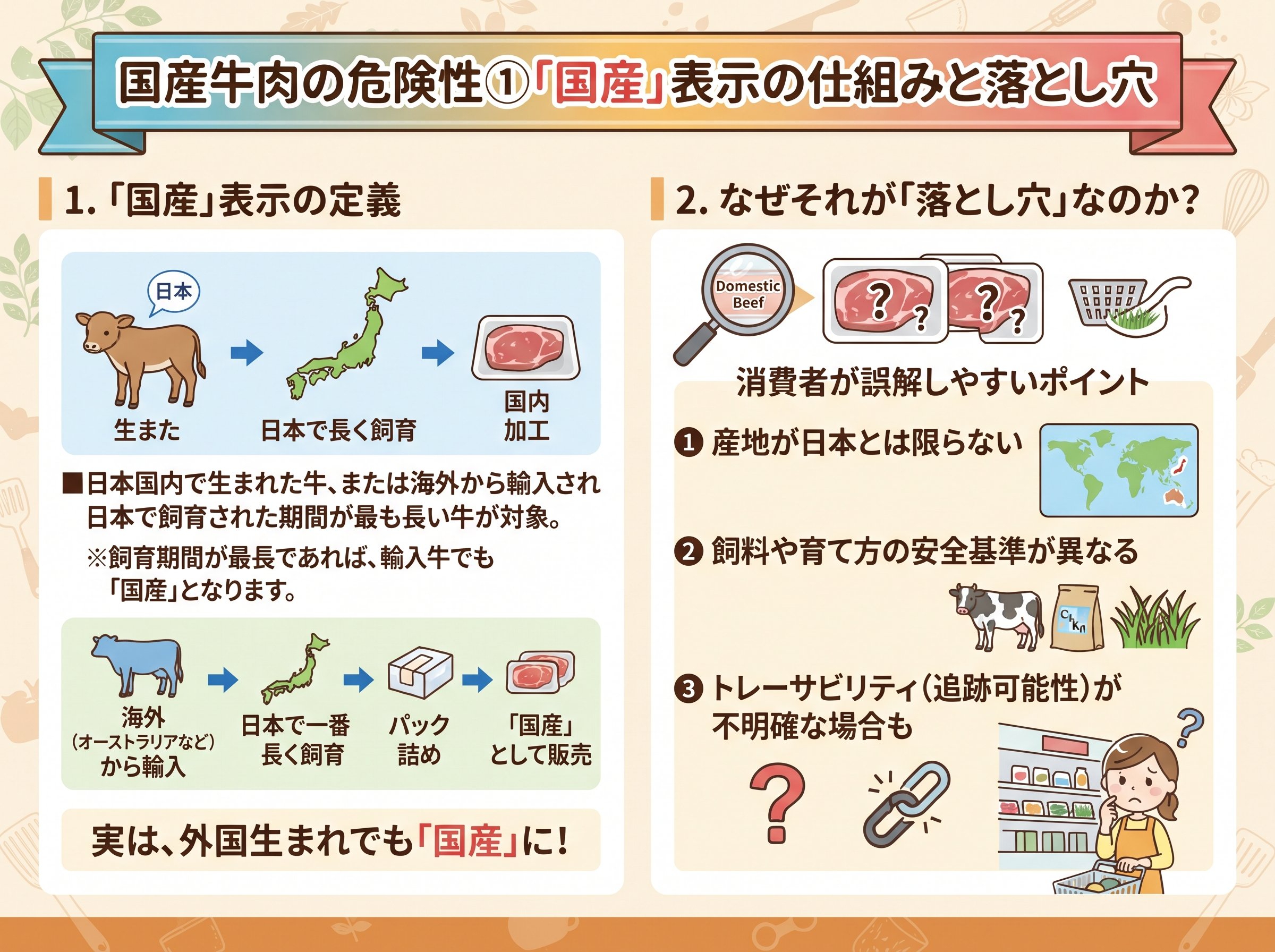国産牛肉の危険性①「国産」表示の仕組みと落とし穴