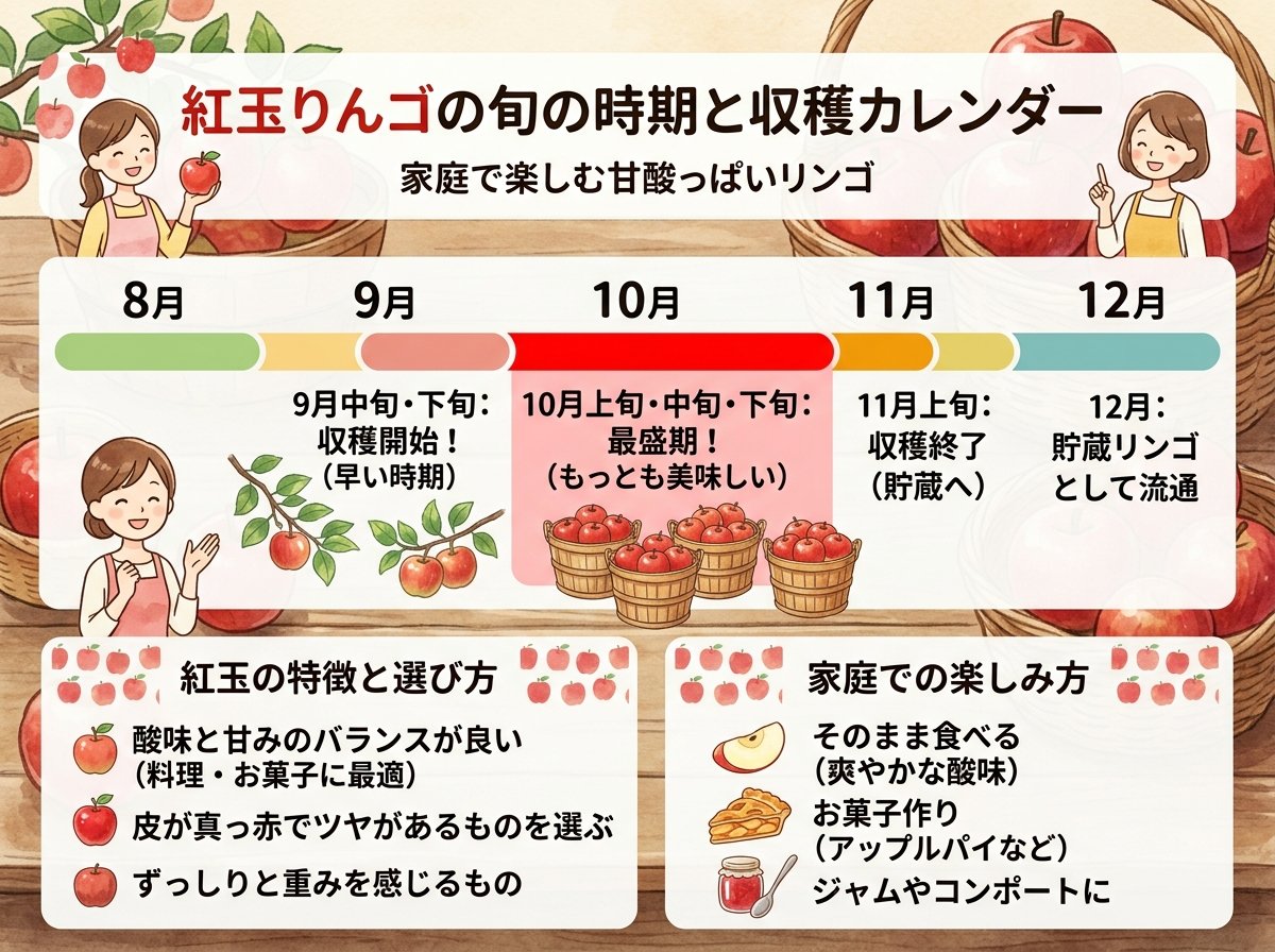 紅玉りんごの旬の時期と収穫カレンダー