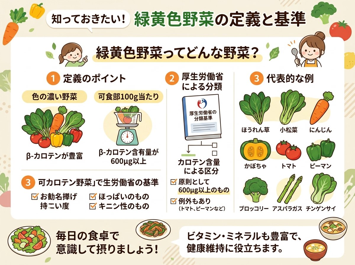 緑黄色野菜の定義と基準