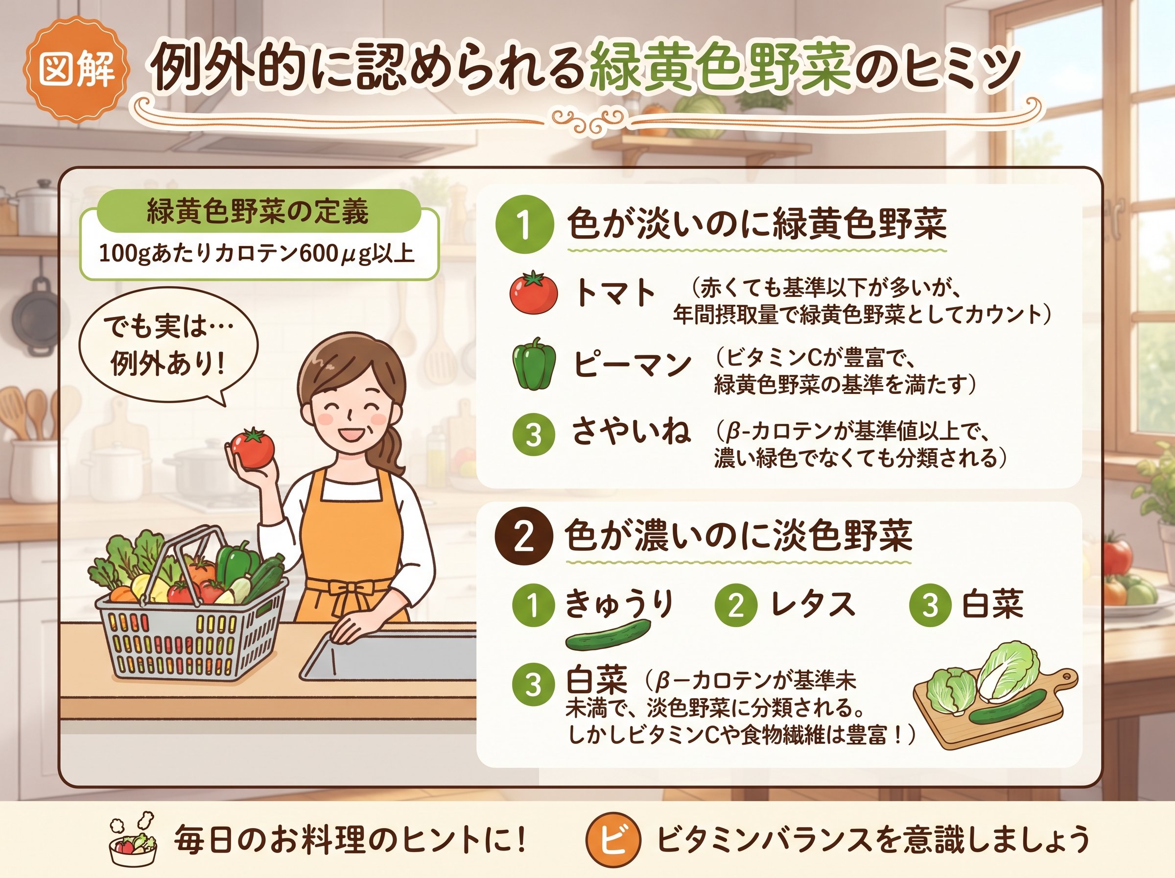 例外的に認められる緑黄色野菜