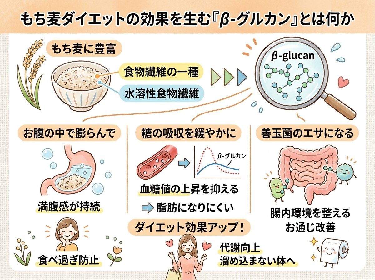 もち麦ダイエットの効果を生む「β-グルカン」とは何か