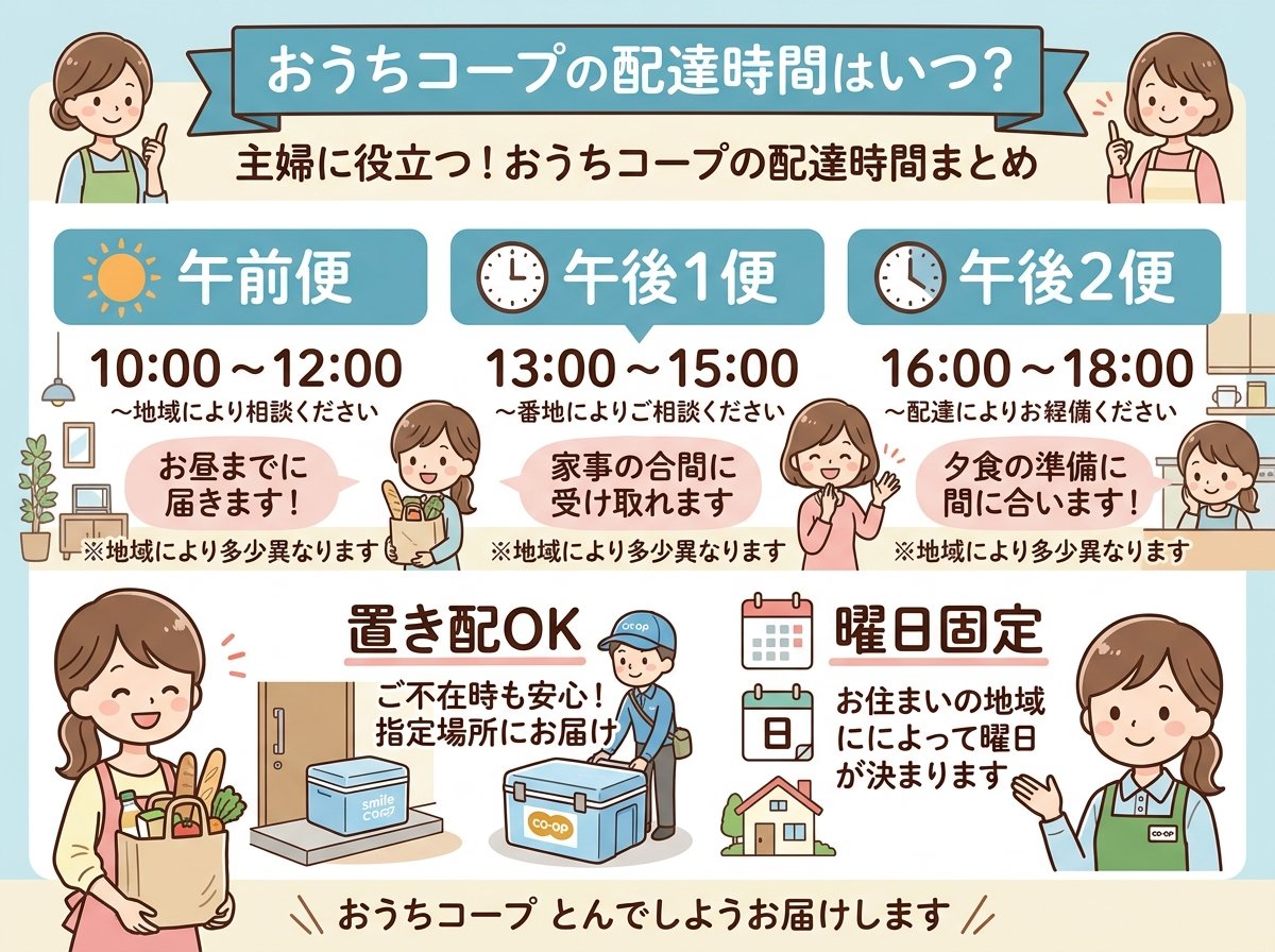 おうちコープの配達時間はいつ?