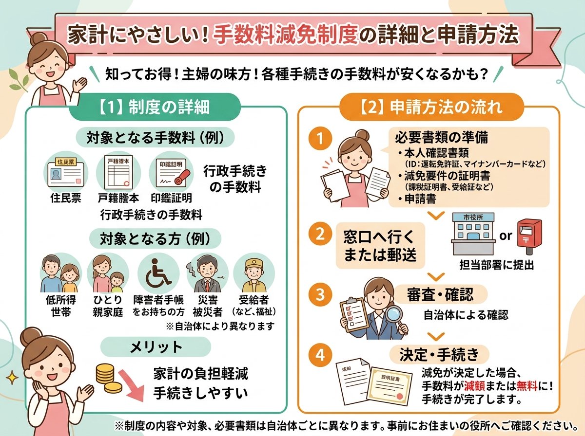 手数料減免制度の詳細と申請方法