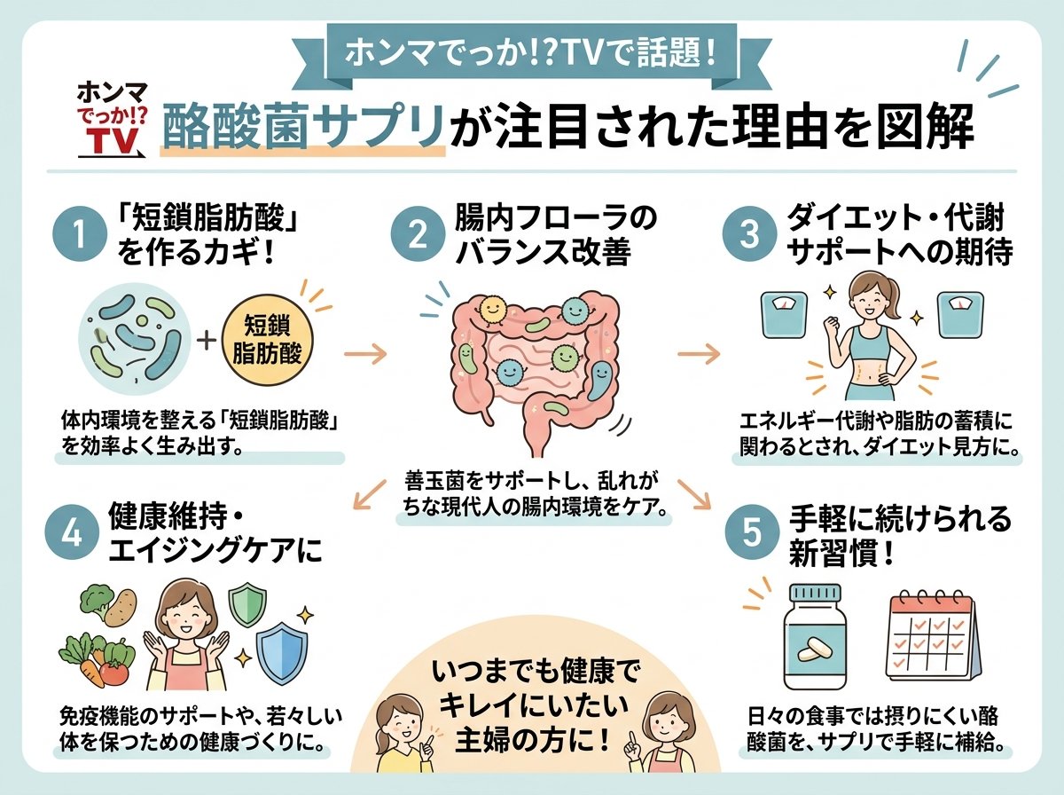 酪酸菌サプリがホンマでっかTVで話題になった理由
