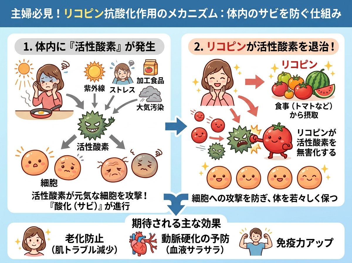 リコピン抗酸化作用のメカニズム