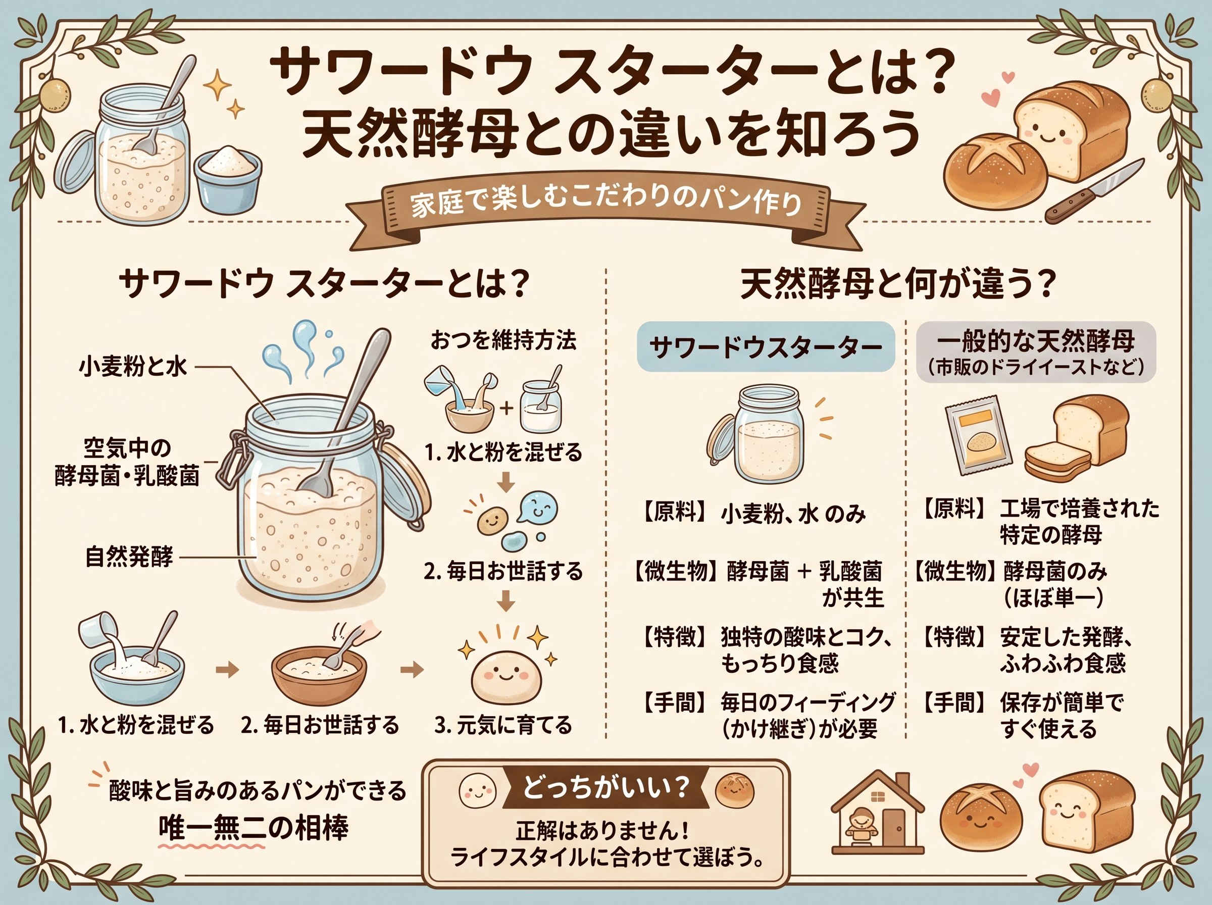 サワードウ スターターとは?天然酵母との違いを知ろう