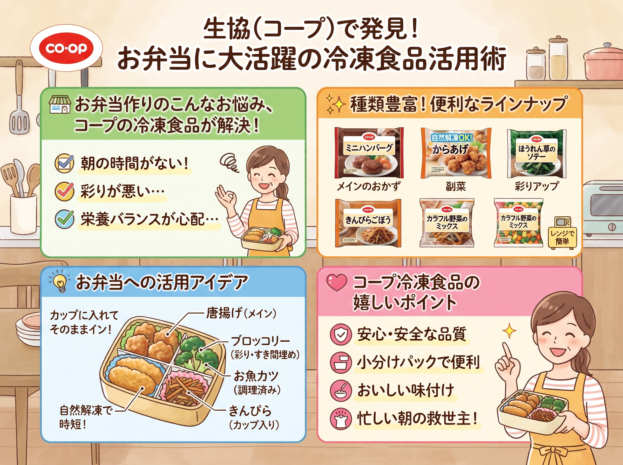 生協のお弁当に使える冷凍食品