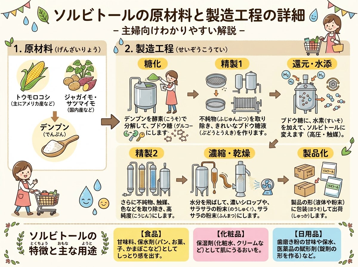 ソルビトールの原材料と製造工程の詳細