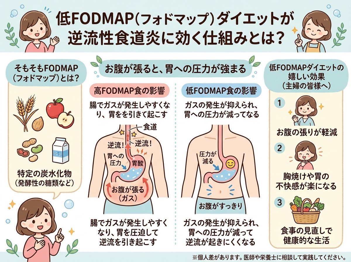 低FODMAPダイエットが逆流性食道炎に効く仕組みとは