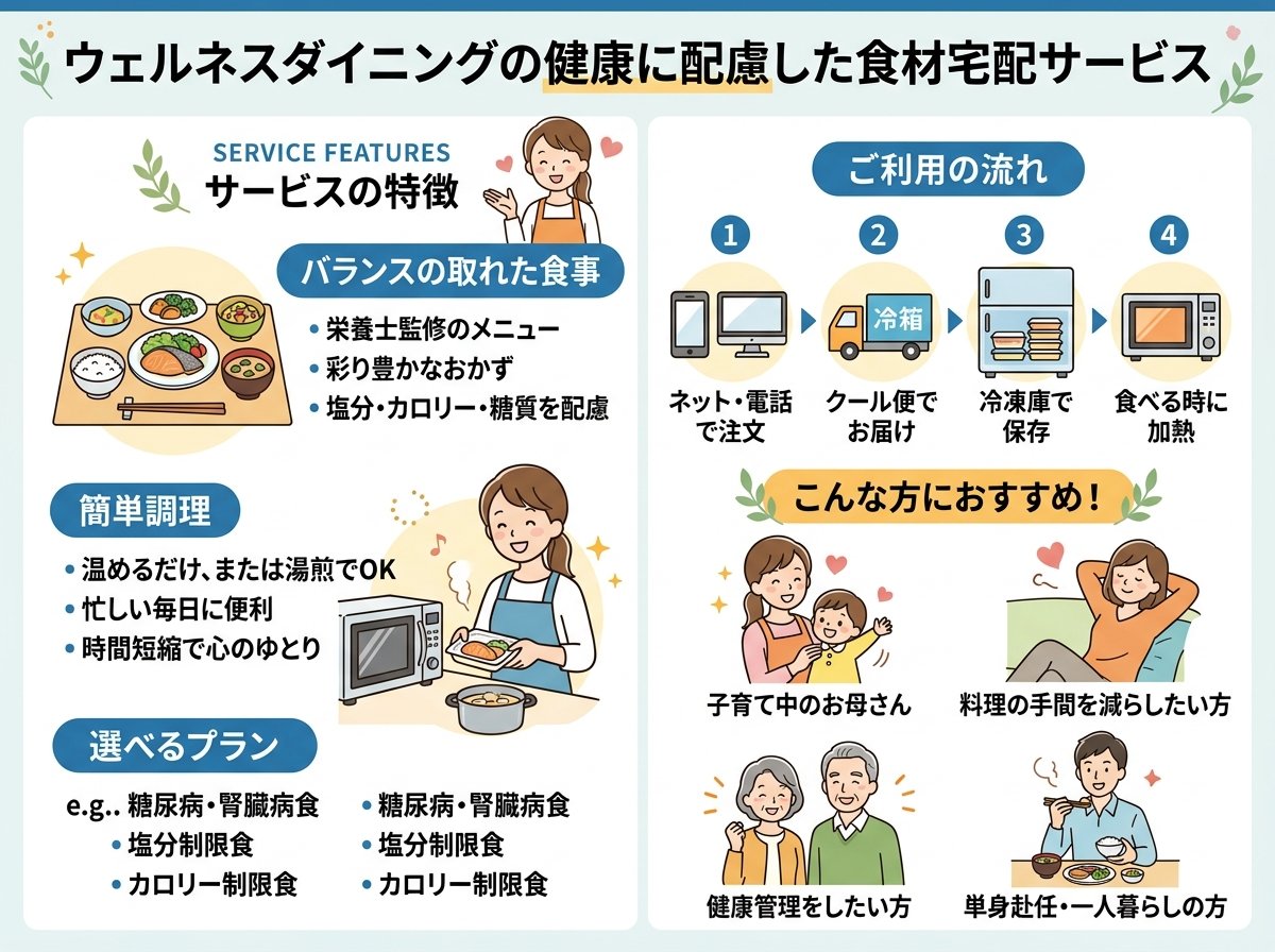 ウェルネスダイニングの健康に配慮した食材宅配サービス