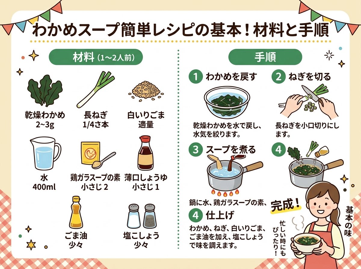 わかめスープ簡単レシピの基本!材料と手順