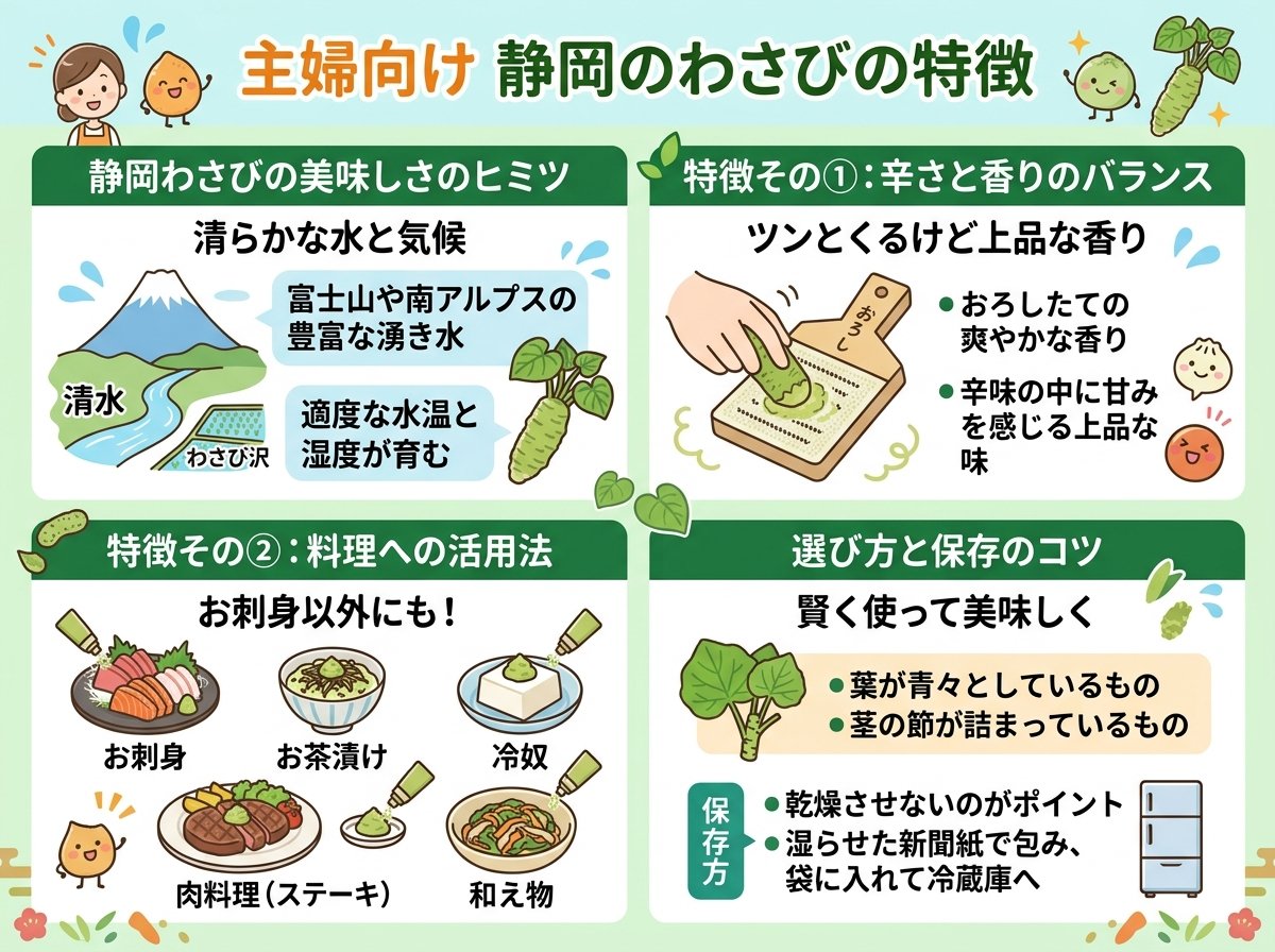静岡のわさびの特徴